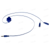 Кабель удлинительный 3.5 Jack (M) - 2*3.5 Jack (F), 0,8m, Cason, автоскрутка, синий