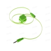 Кабель удлинительный 3.5 Jack (M) - 3.5 Jack (F), 0,8m, Cason, автоскрутка, зеленый