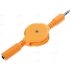Кабель удлинительный 3.5 Jack (M) - 3.5 Jack (F), 0,8m, Cason, автоскрутка, оранжевый