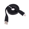 USB кабель "LP" для Apple iPhone/iPad 8 pin плоский широкий (черный/коробка) R0004971