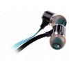 Гарнитура стерео InterStep BW Metal для iPhone/Samsung Galaxy/HTC/LG Optimus (3.5 мм или 2.5 мм) черно-голубая