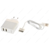 СЗУ для Apple 30 pin teXet PowerLot (2.1А, 2xUSB, Белый) 