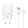 СЗУ microUSB, Nobby Comfort (3.4А, 2xUSB, кабель в комплекте , 2.1А/1.2А, SoftTouch, белый)