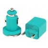 АЗУ+СЗУ для Apple 8 pin Deppa (1А, 1хUSB, + Кабель Apple 8-pin, Бирюзовый) Ultra Colors