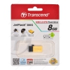 OTG USB Flash  8GB Transcend JETFLASH USB 2.0 (Gold)