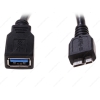 OTG Кабель InterStep для мобильных устройств Galaxy S5/Note3 (micro USB 3.0 - USB-host, 0,15м, Черный)