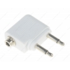 Переходник 2х3.5 Jack (M) - 3.5 Jack (F), Cason, адаптер для самолета, белый