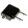 Переходник 2х3.5 Jack (M) - 3.5 Jack (F), Cason, адаптер для самолета, черный