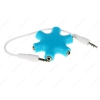 Переходник 3.5 Jack (M) - 5x3.5 Jack (F), Cason, стерео, синий