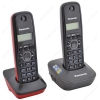 Радиотелефон Panasonic KX-TG1612RU3 [DECT, 2 трубки, ЖК , АОН, Caller ID, тел. справ. на 50 зап., сер/крас]