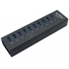 Внешний USB3.0 HUB 10-port Aceline [EA310-01] c блоком питания (HYD-9037), black