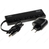 Внешний USB3.0/2.0 HUB 7-port GiNZZU [GR-388UA] Black, c блоком питания	