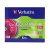 Диск  CD-RW 700 Mb Slim Case (Verbatim)  8х-12x