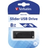 Флеш Диск Verbatim 8Gb Slider 98695 USB2.0 черный