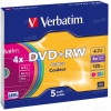 Диск DVD+RW Colours 4.7Gb Slim Case 5 шт. (Verbatim)  4x