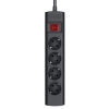 Сетевой фильтр Huntkey SGA401 [4 розетки,1.8м, 16А, черный]