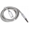 Кабель micro USB (M) - USB (M), 1м, DEXP Premium [UMSSI100SkM] 2A; Кожаная оплетка; Серебристый
