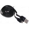 Кабель microUSB, Nobby Comfort (2,1А, перевертыш USB, перевертыш microUSB, плоский, черный)