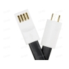 Кабель Qumo для мобильных устройств microUSB-USB (1 м, Плоский, Черный)