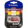 Флеш Диск Verbatim 16Gb Mini Cassette Edition 49398 USB2.0 красный/рисунок