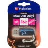 Флеш Диск Verbatim 16Gb Mini Neon Edition 49395 USB2.0 синий/рисунок