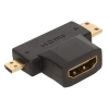 Переходник Orient C137 HDMI F - mini+micro HDMI M, T-образный, позолоч.разъемы (30137)