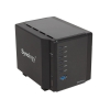 Сетевой накопитель Synology  DS416slim 1GhzCPU/512Mb/RAID0,1,10,5,6/up to 4HDDs SATA 2,5'/2xUSB 3,0/2xGigEth/iSCSI/2xIPcam(up to 8)/1xPS