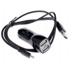 АЗУ microUSB, QUMO Energy (2А, 2xUSB, дата-кабель, 1м, черный)