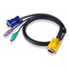 Кабель SPHD15-VGA PS2 1.8M 2L-5202P ATEN Кабель/шнур КВМ ATEN {2L-5202P} монитор+клав.+мышь PS/2, SPHD15=>HD DB15+2x6MINI-DIN, Male-Male, опрессованный, 1.8 метр.