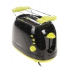 Тостер Polaris PET 0702LB Черный/зеленый [ 750 Вт, отделений 2, тостов 2, управление механическое, разморозка, решётка]