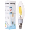 Лампа светодиодная Smartbuy C37 Filament СВЕЧА [ 5Вт, E14, 4000К белый свет, 420 лм]
