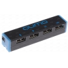 USB HUB microUSB QUMO QH 300 (2,1А, 4xUSB, черный)