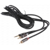 Кабель 3.5 Jack (M) - 2xRCA (M), 3m, DEXP premium [SI030-J2R] В оплетке; Черный