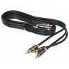Кабель 3xRCA (M) - 3xRCA (M), 1m, DEXP premium [SI010-3R3R] В оплетке; Черный