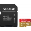 Флеш карта microSDXC 64Gb Class10 Sandisk SDSQXSG-064G-GN6MA Extreme PLUS + adapter