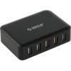 Orico <DCAP-5S-BK> Зарядное устройство USB (Вх. AC100-240V, Вых.  DC5V,  5xUSB  2.4A)