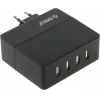 Orico <DCA-4U-BK> Зарядное устройство USB (Вх. AC100-240V, Вых.DC5V,  4xUSB 2.4A)