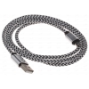 Кабель microUSB, Solomon Nylon Color Braid (2А, Нейлоновая оплетка, метал. Коннектор, 1м, Белый)