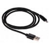 Кабель microUSB, Solomon Nylon Color Braid (2А, Нейлоновая оплетка, метал. Коннектор, 1м, Черный)