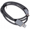 Кабель MOBILstyle USB A 3.0-USB-C (480Mbps, в оплетке, 1м, черный)