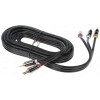 Кабель 3xRCA (M) - 3xRCA (M), 2m, DEXP premium [SI020-3R3R] В оплетке; Черный