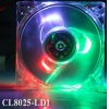 Gembird <FANCASE-L1-M> Colorful PC Case Fan (3 цвета, SMART, 80x80x25mm, 27дБ, 2500 об/мин)