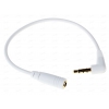 Кабель удлинительный 3.5 Jack (F) - 3.5 Jack (M) Г-образный, 4pin, Cason, белый