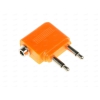 Переходник 2х3.5 Jack (M) - 3.5 Jack (F), Cason, адаптер для самолета, оранжевый