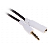 Кабель удлинительный 3.5 Jack (M) - 3.5 Jack (F), 3m, Cason, пластиковый коннектор, белый