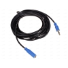 Кабель удлинительный 3.5 Jack (M) - 3.5 Jack (F), 3m, Cason, пластиковый коннектор, синий