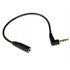Кабель удлинительный 3.5 Jack (F) - 3.5 Jack (M) Г-образный, 3pin, Cason, черный
