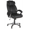 Кресло офисное COLLEGE H-8766L-1 (черный, экокожа, 120 кг, крестовина и подлокотники кожа/хром)