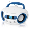 Аудиомагнитола BBK BS15BT белый/голубой 4Вт/MP3/FM(dig)/USB/BT