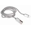 Кабель Partner 2 в 1: micro USB/8 pin Apple (2.1А, 1м, белый, оплетка) 